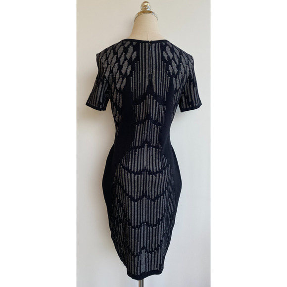 REISS FELIX TEXTURED BODYCON DRESS in BLACK US SIZE 8 - Picture 9 of 14